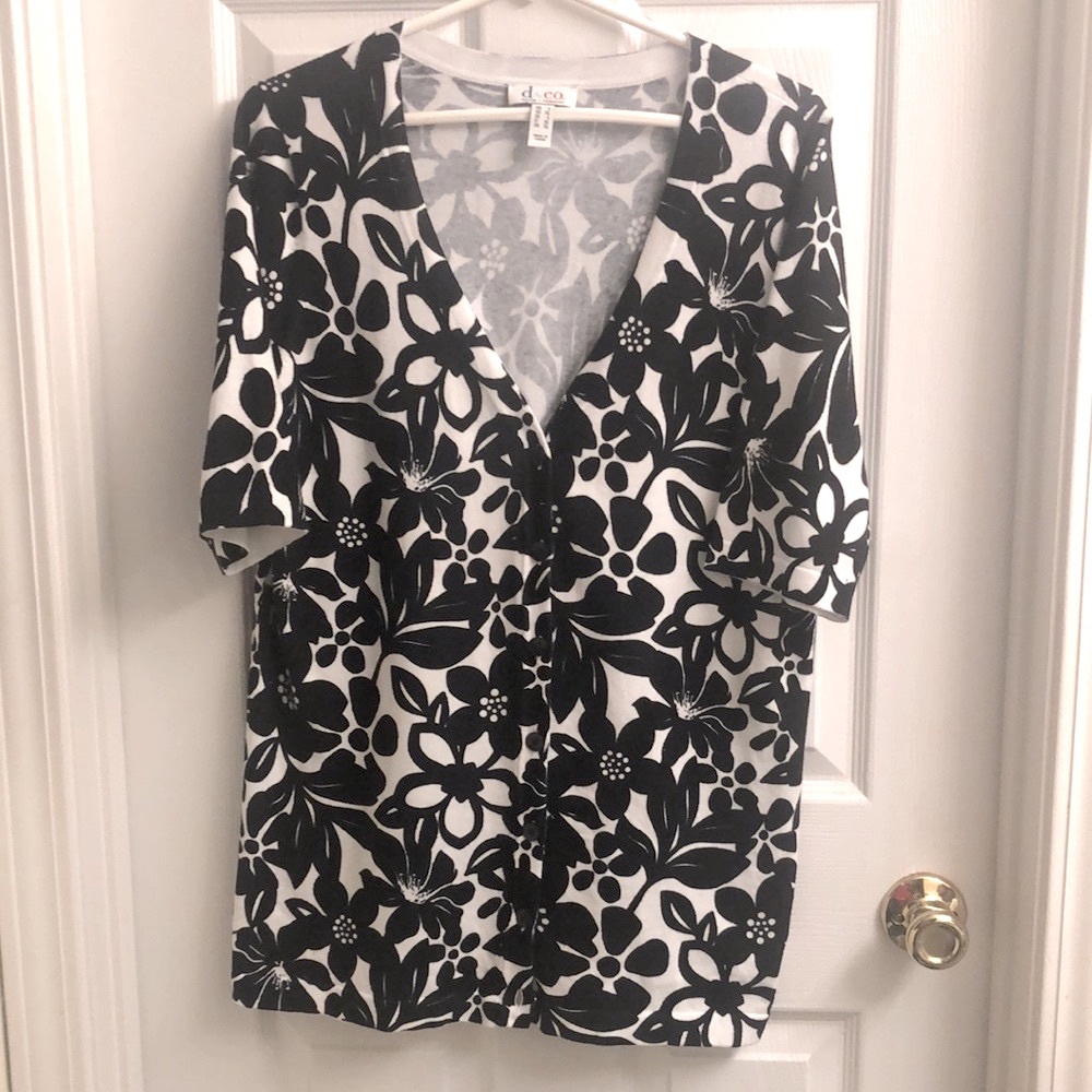 Denim&Co Elbow Sleeve Button Front Cardigan